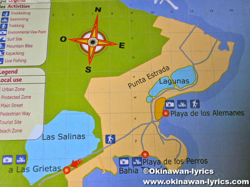 サンタクルス島の地図(map of Santa Cruz island)