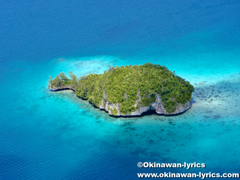 クジラ島(Whale island), ヘリコプター遊覧(helicopter sightseeing)@パラオ(Palau)
