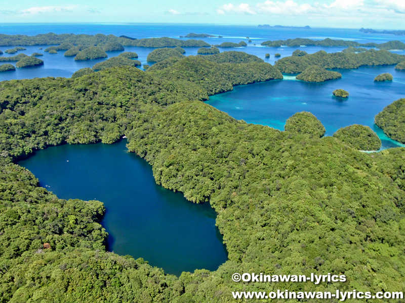 ジェリーフィッシュレイク(Jellyfish Lake), ヘリコプター遊覧(helicopter sightseeing)@パラオ(Palau)