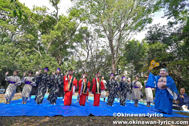 アサギ庭での奉納舞踊「国頭サバクイ」@名護城奉納例祭(名護市城区の豊年祭)