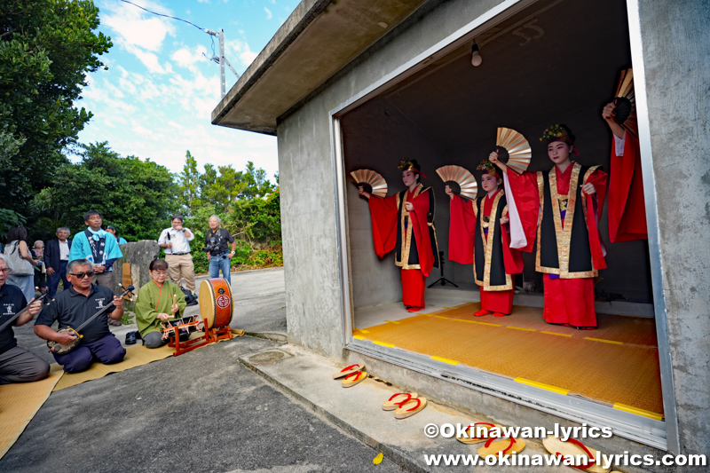 カワバタヤー(ニーガンウドン)での琉球舞踊奉納@伊計島招豊年祭