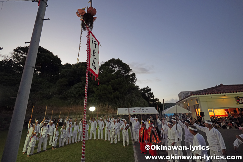 旗頭@名護市の古我知区豊年祭