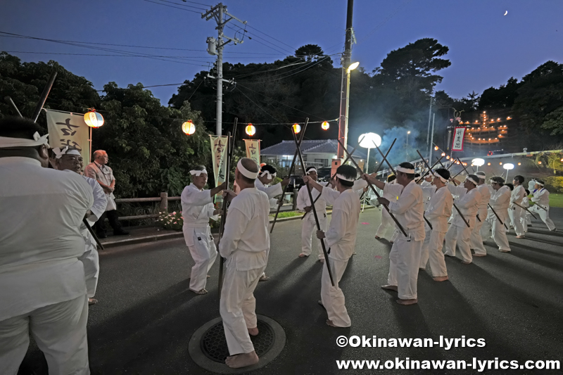 百足巻き@名護市の古我知区豊年祭