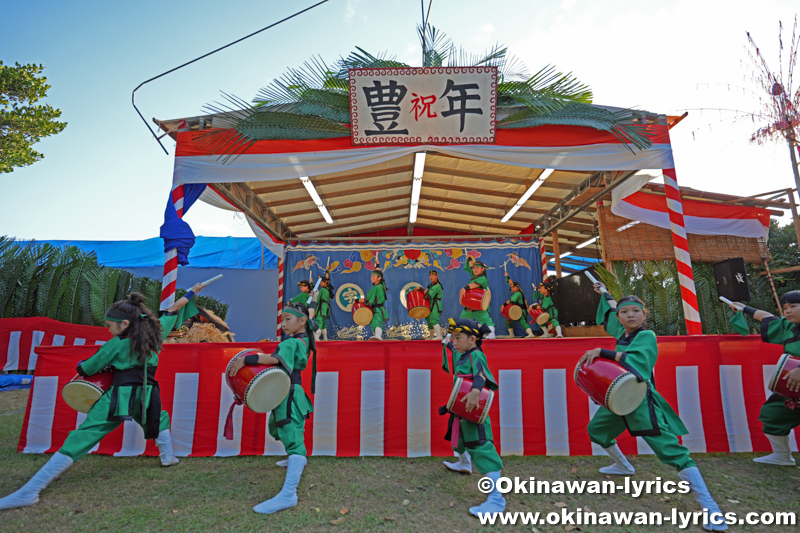 松田夢宝太鼓によるエイサー@宜野座村松田区の豊年祭