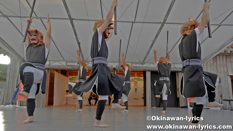 伊江村西江上区のペンシマ(棒踊り)@首里城公園「しまじまの芸能祭」
