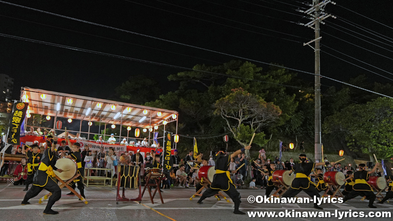 太鼓@浦添市の城間松明大綱引