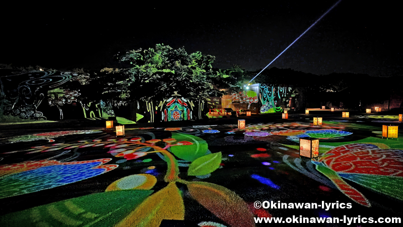 下之御庭のプロジェクションマッピング@首里城ファンタジアナイト