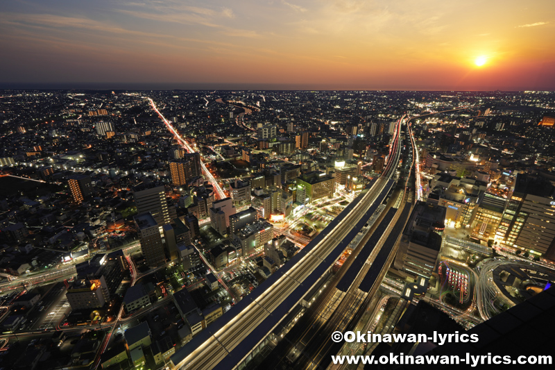 夕焼けと夜景の比較明合成@オークラアクトシティホテル浜松